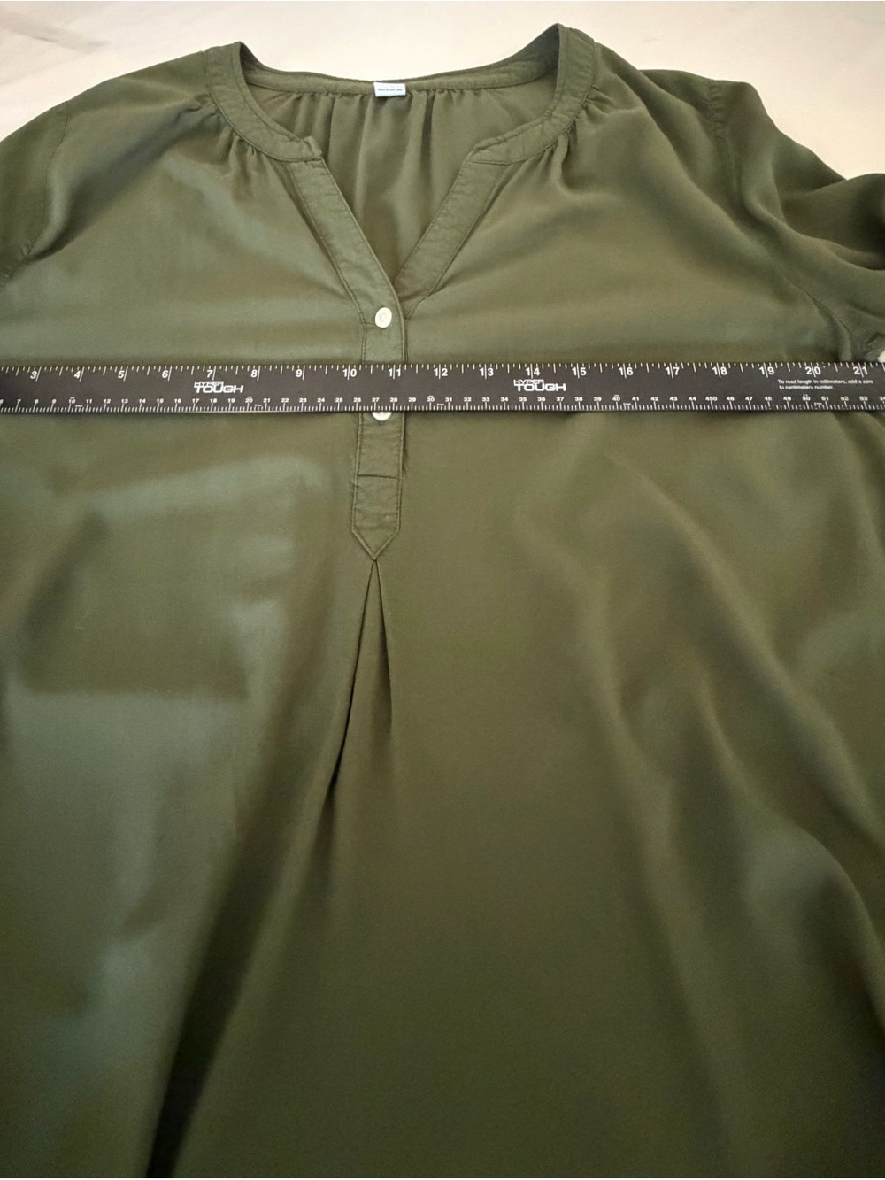 Old Navy Olive Green Henley Blouse - Picture 3 of 7